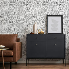 RMK12451PL peel and stick wallpaper in a room setting