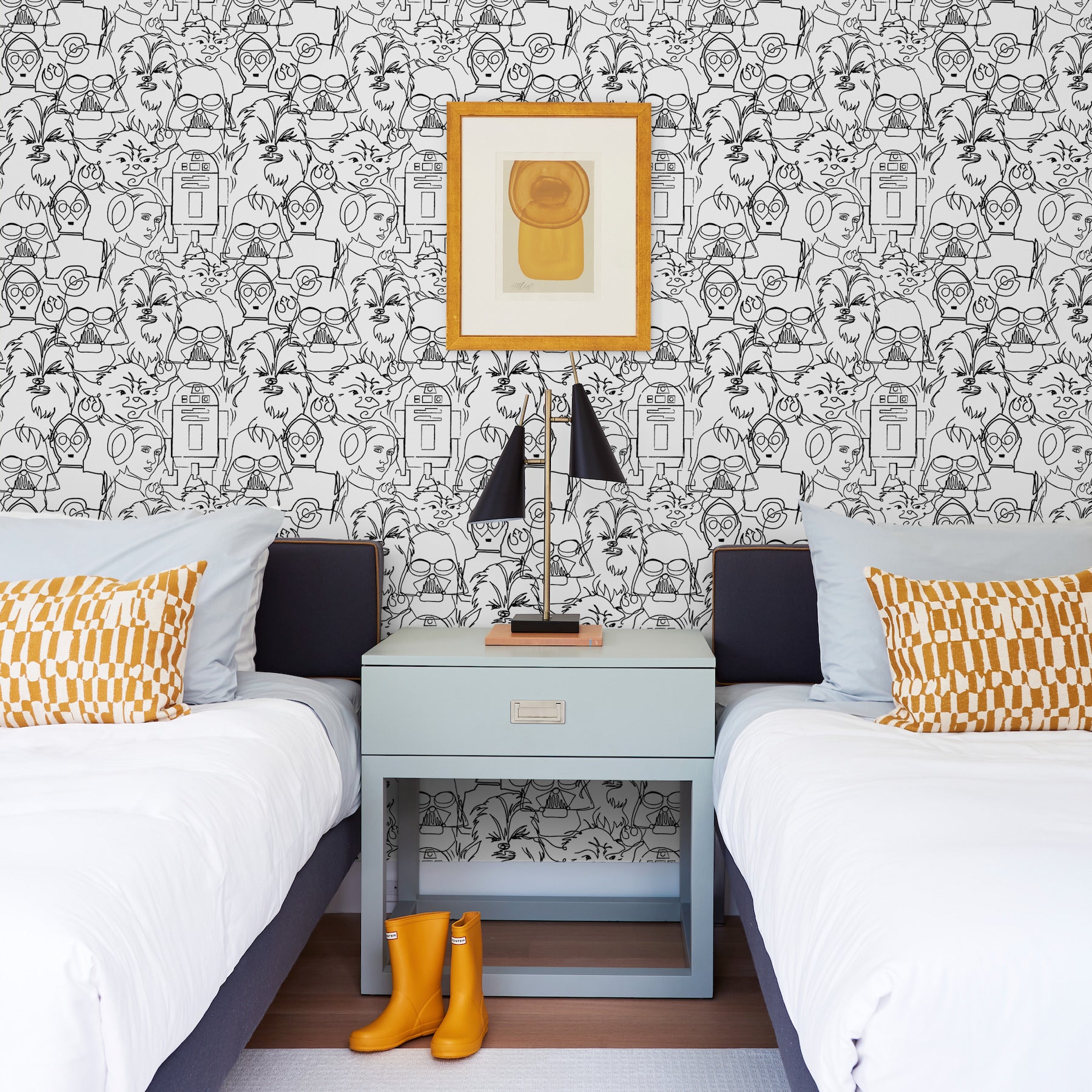 RMK12451PL peel and stick wallpaper in a room setting