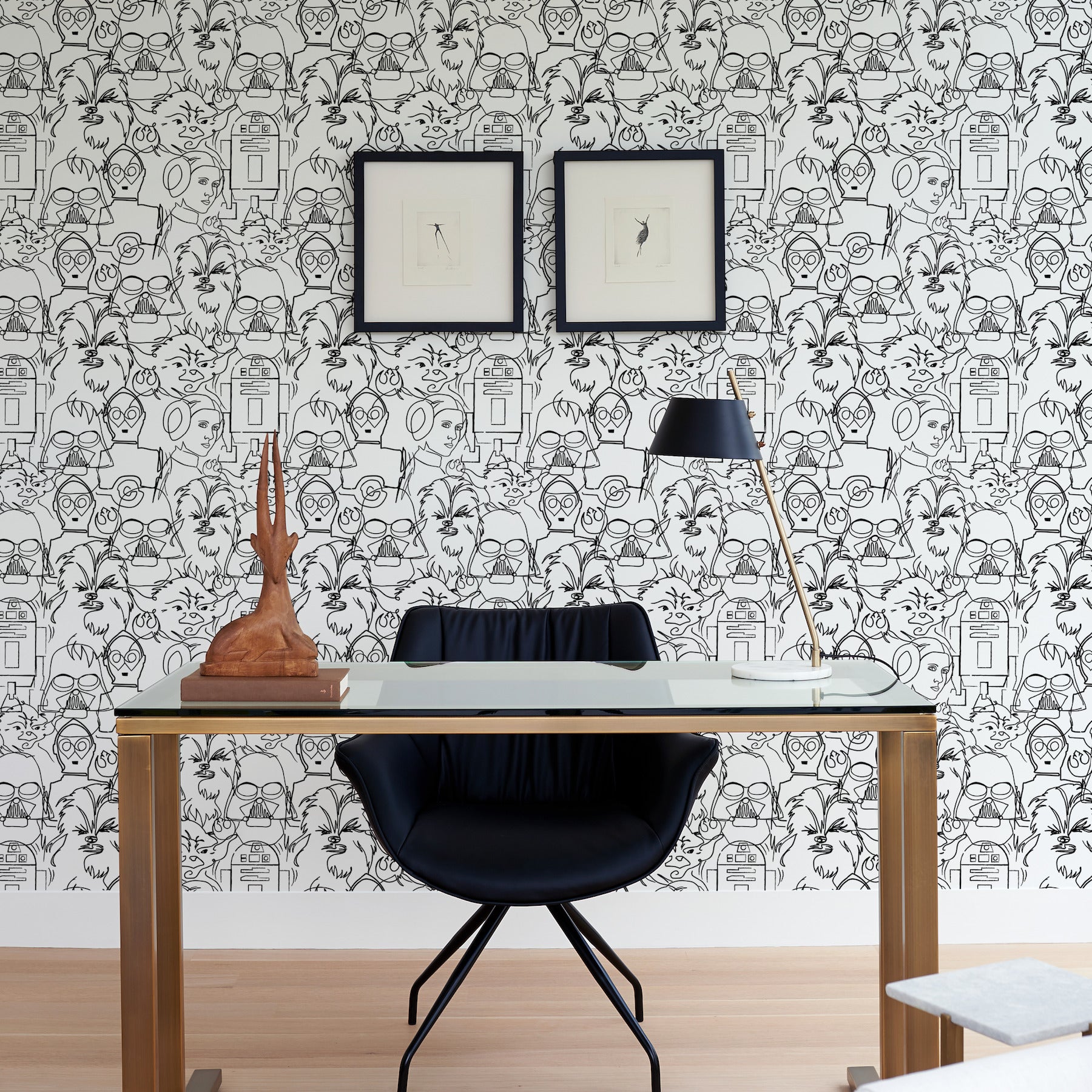 RMK12451PL peel and stick wallpaper in a room setting