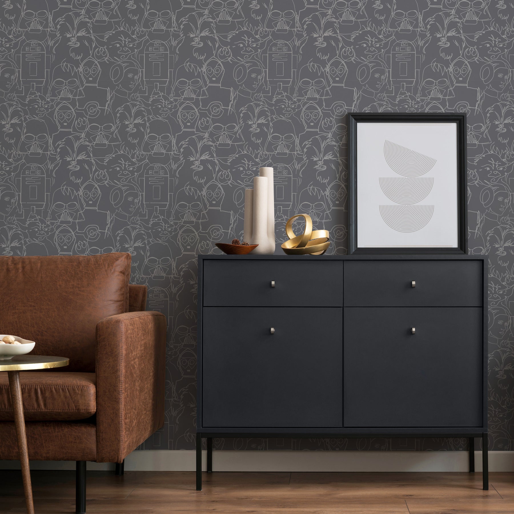 RMK12453PL peel and stick wallpaper in a room setting