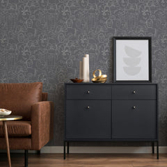 RMK12453PL peel and stick wallpaper in a room setting