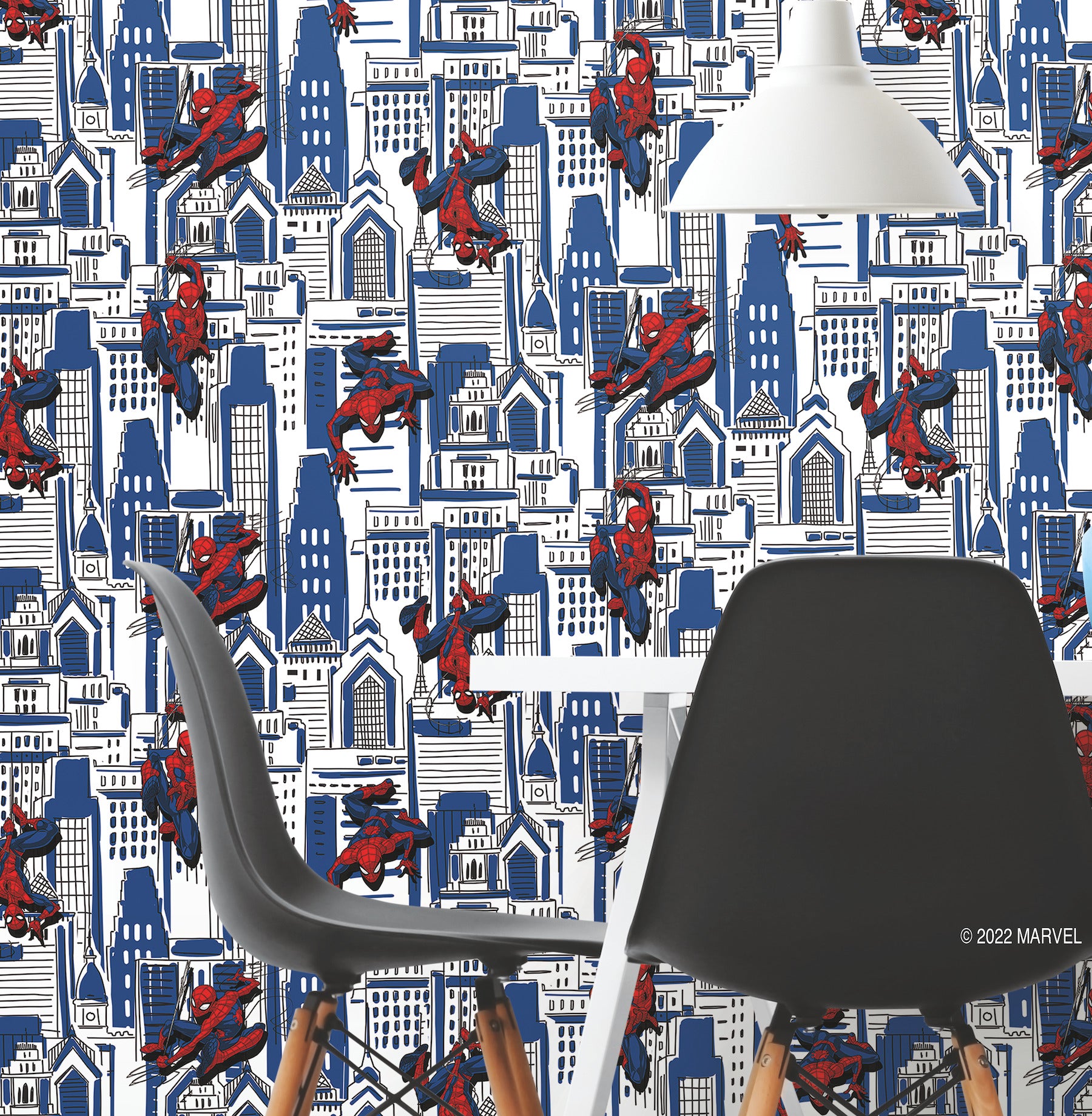 RMK12459RL peel and stick wallpaper in a room setting