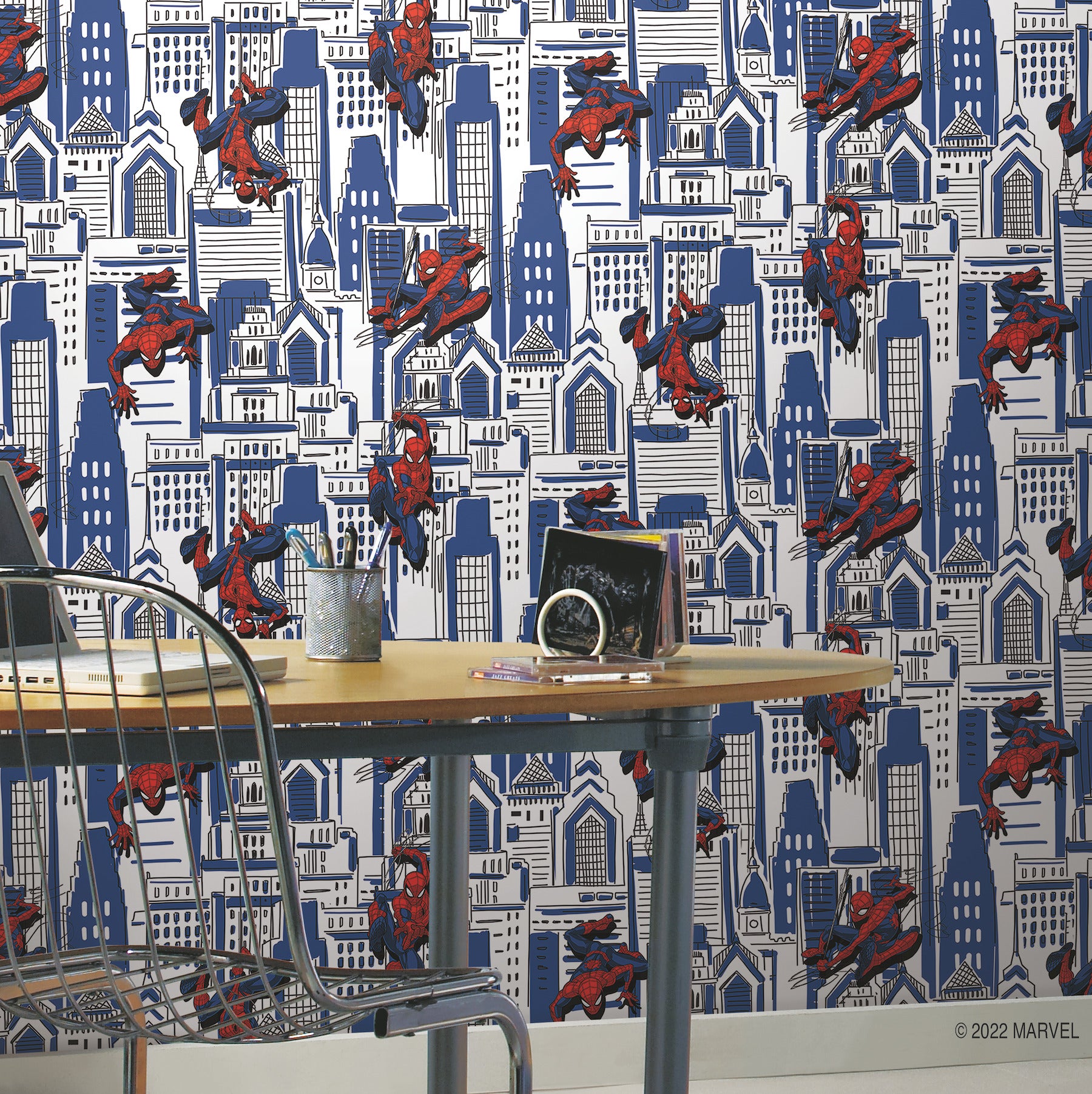 RMK12459RL peel and stick wallpaper in a room setting