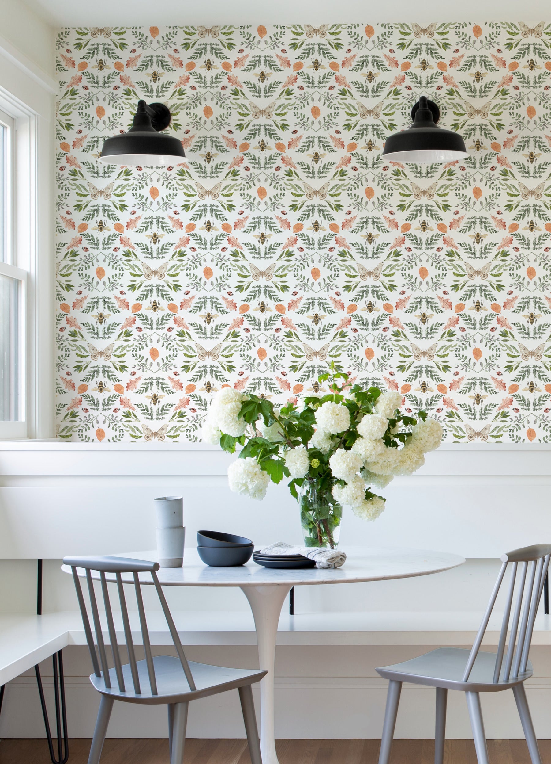 Penny Lane: Forest Cottage Bee And Butterfly Peel and Stick Wallpaper