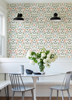 Penny Lane: Forest Cottage Bee And Butterfly Peel and Stick Wallpaper