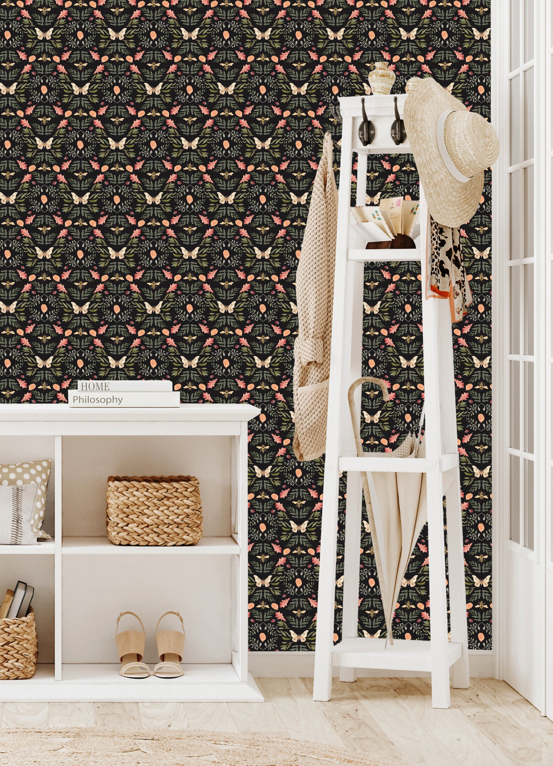 Penny Lane: Forest Cottage Bee And Butterfly Peel and Stick Wallpaper