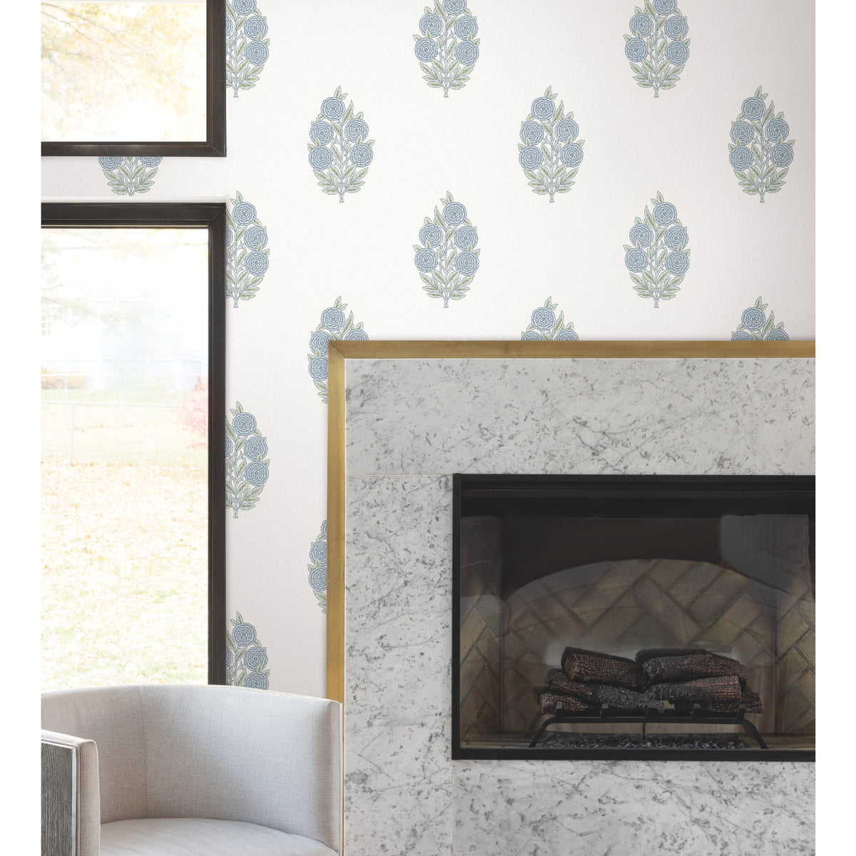 RMK12517RL Peel and Stick Wallpaper in a room setting