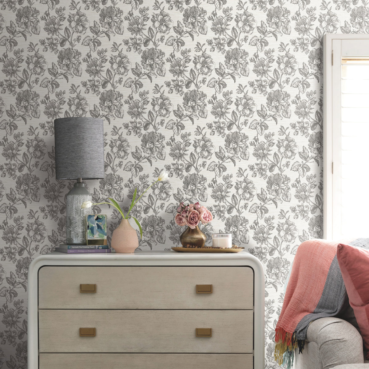 RMK12519RL Peel and Stick Wallpaper in a room setting