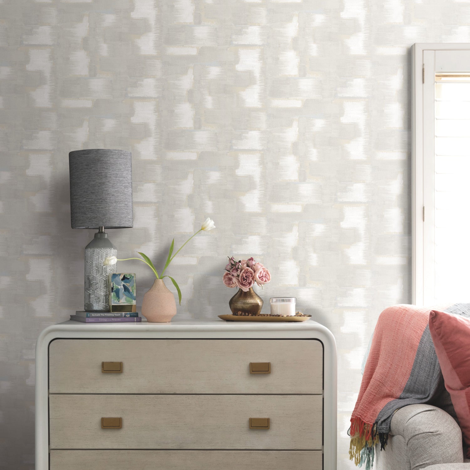 RMK12527RL Peel and Stick Wallpaper in a room setting