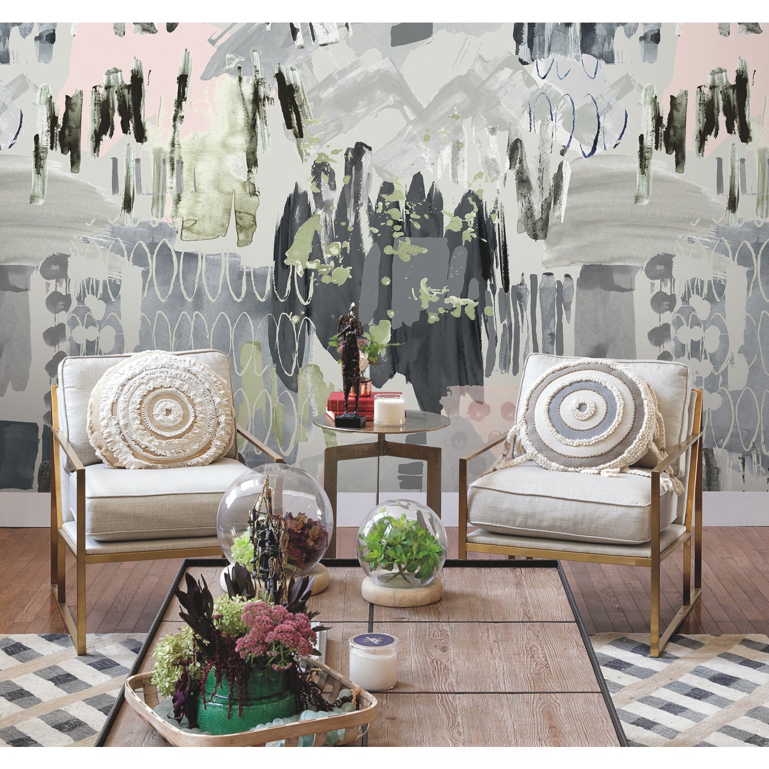 Abstraction Grey P&S Wall Murals in a room setting