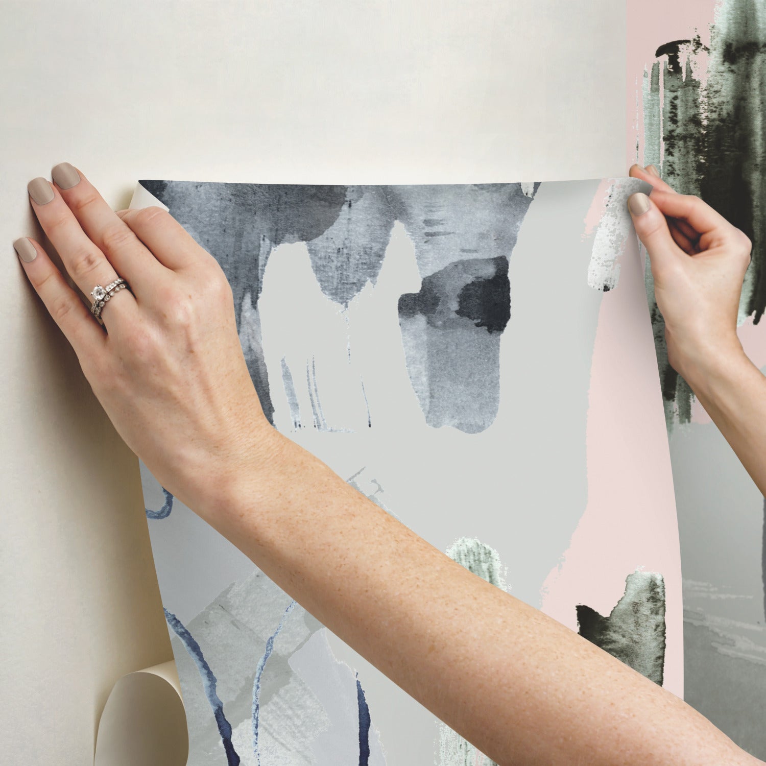 Abstraction Grey P&S Wall Murals - how to stick