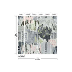 Abstraction Grey P&S Wall Murals - dimensions