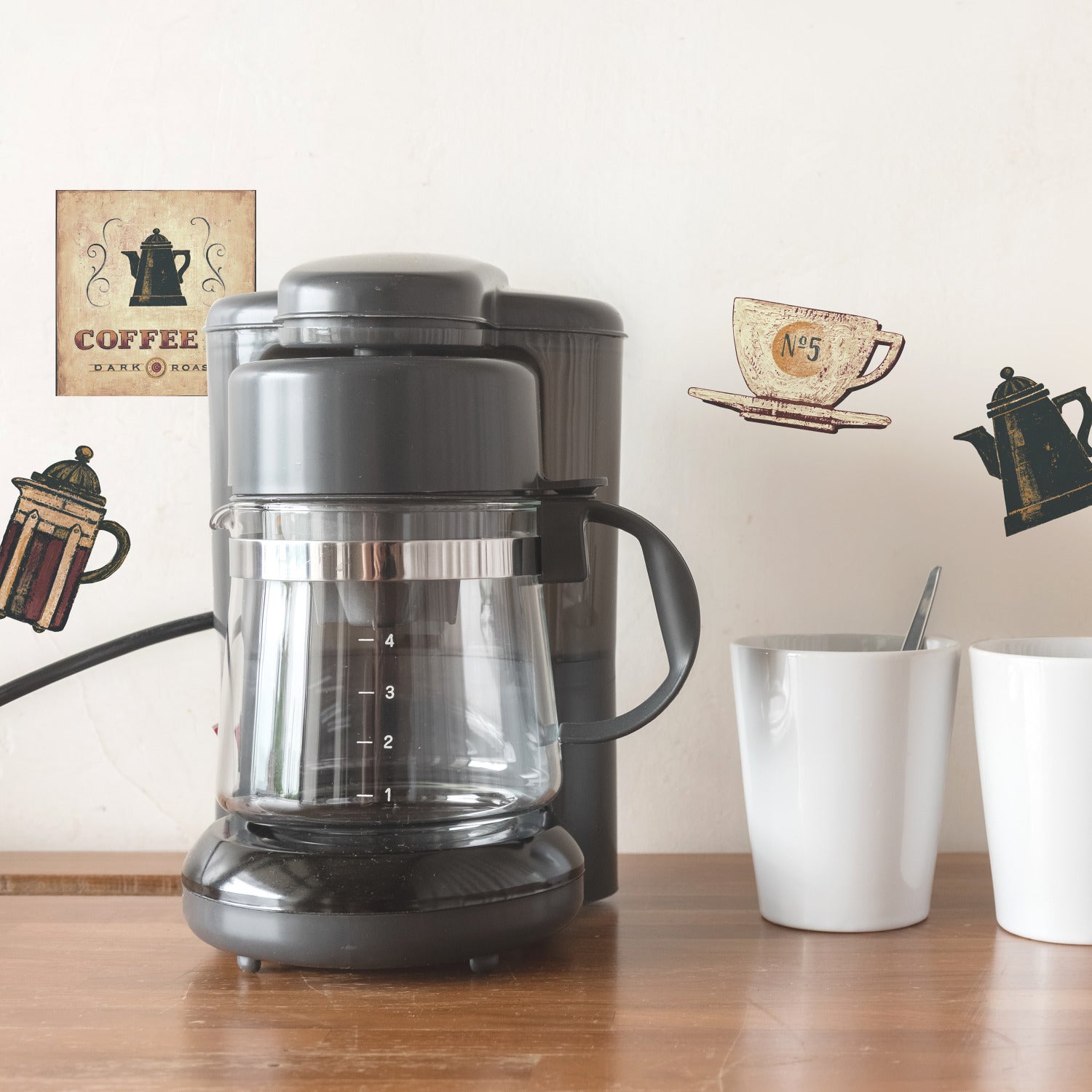 Coffee House Wall Decals in a room setting