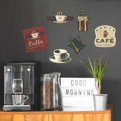 Coffee House Wall Decals in a room setting