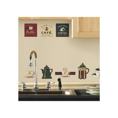Coffee House Wall Decals in a room setting