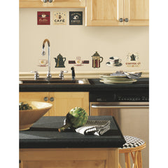 Coffee House Wall Decals in a room setting