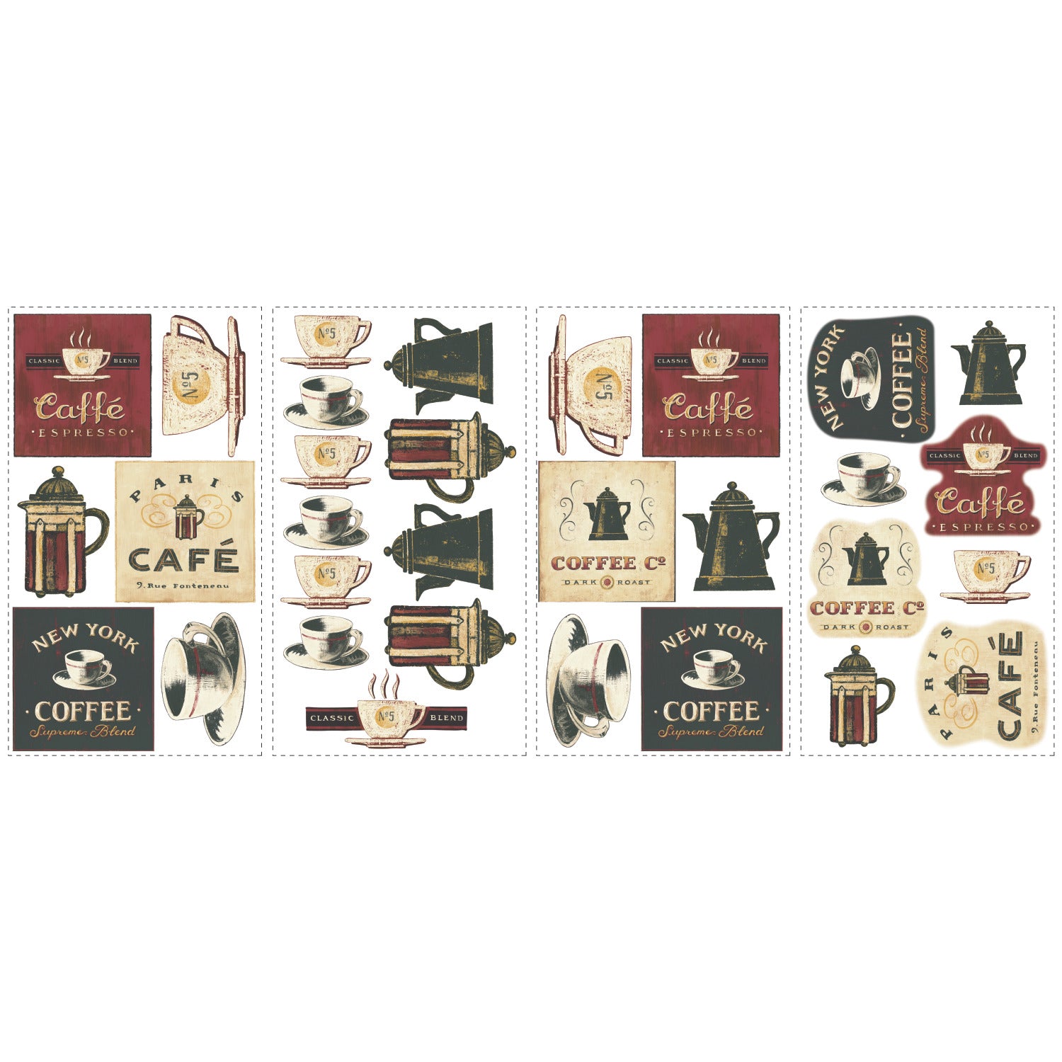 Coffee House Wall Decals - panels