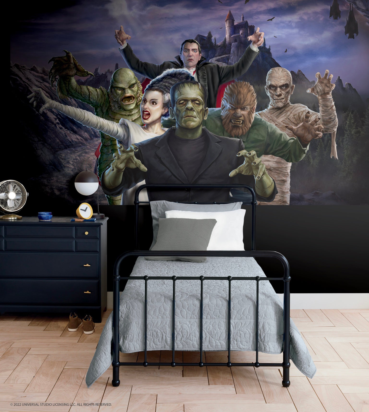 Universal Studios Iconic Monsters P&S Wall Murals in a room setting