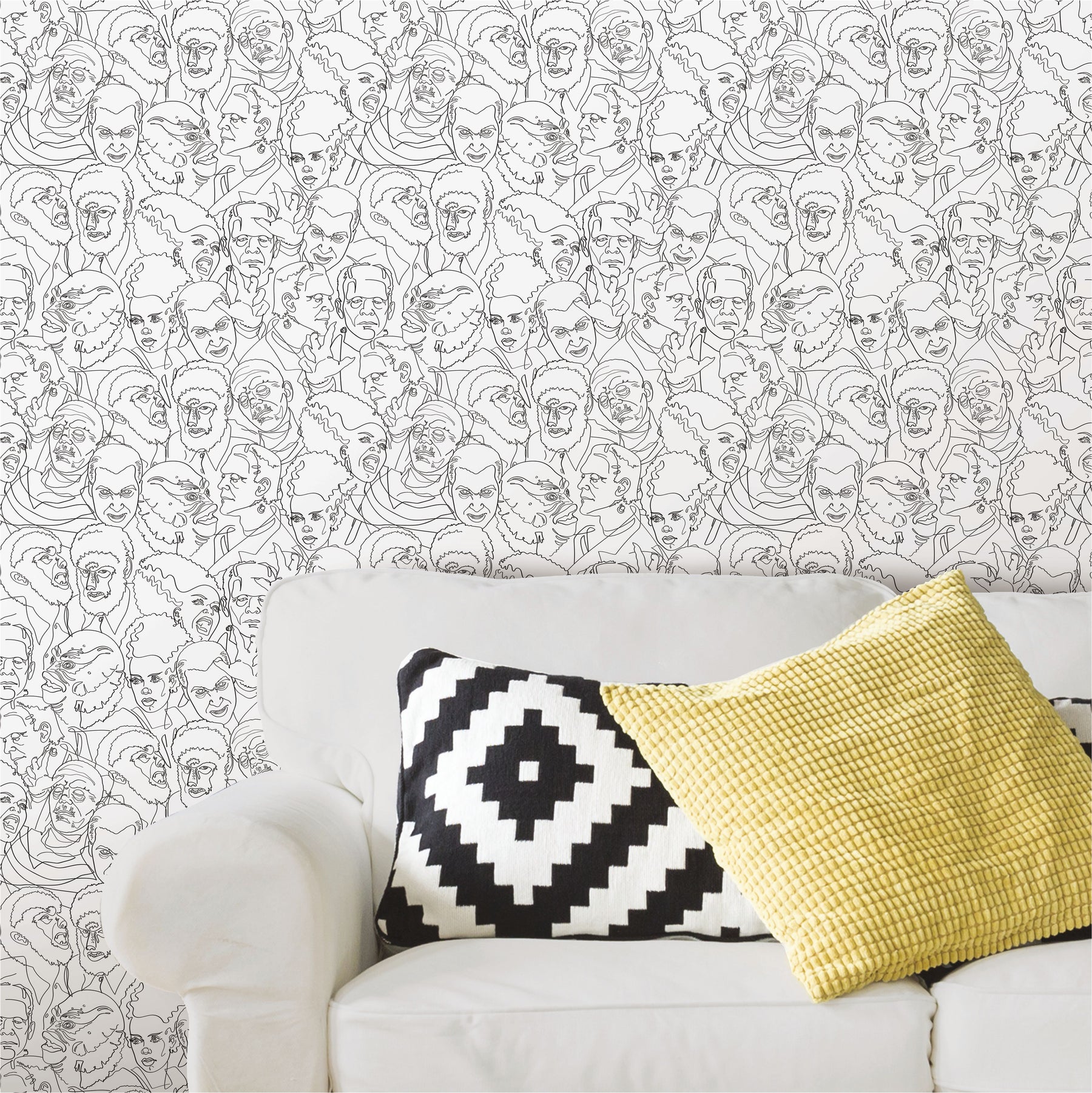 Universal Classic Monsters P&S Wallpaper in a room setting