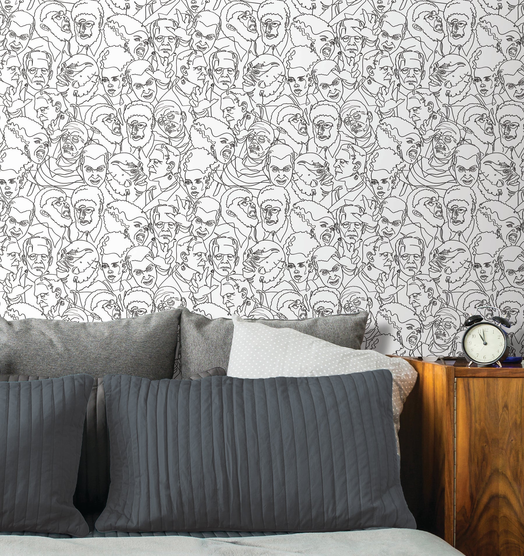 Universal Classic Monsters P&S Wallpaper in a room setting