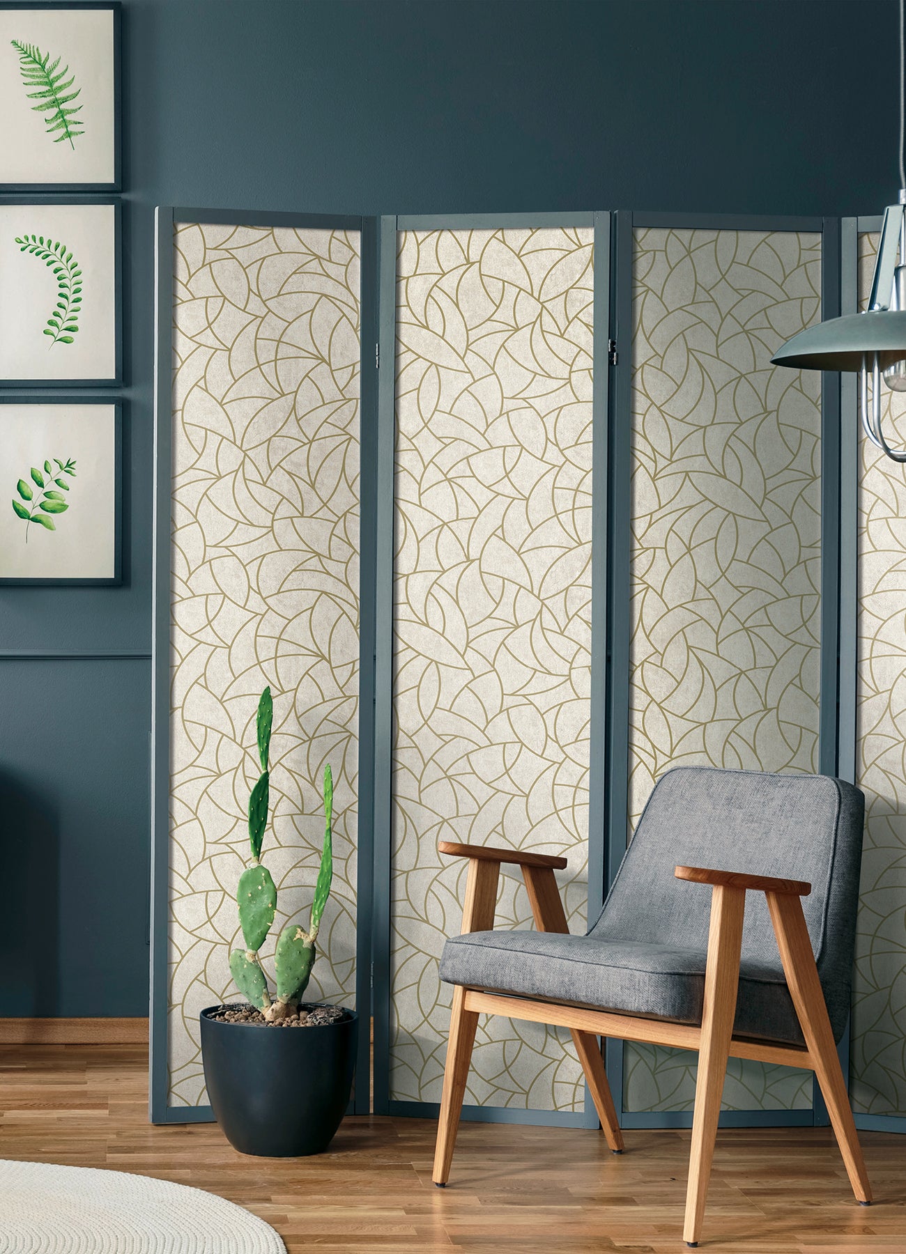 Modern Crescent Moon Peel and Stick Wallpaper