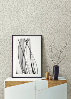 Modern Crescent Moon Peel & Stick Wallpaper in a room setting