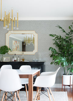 Modern Crescent Moon Peel & Stick Wallpaper in a room setting
