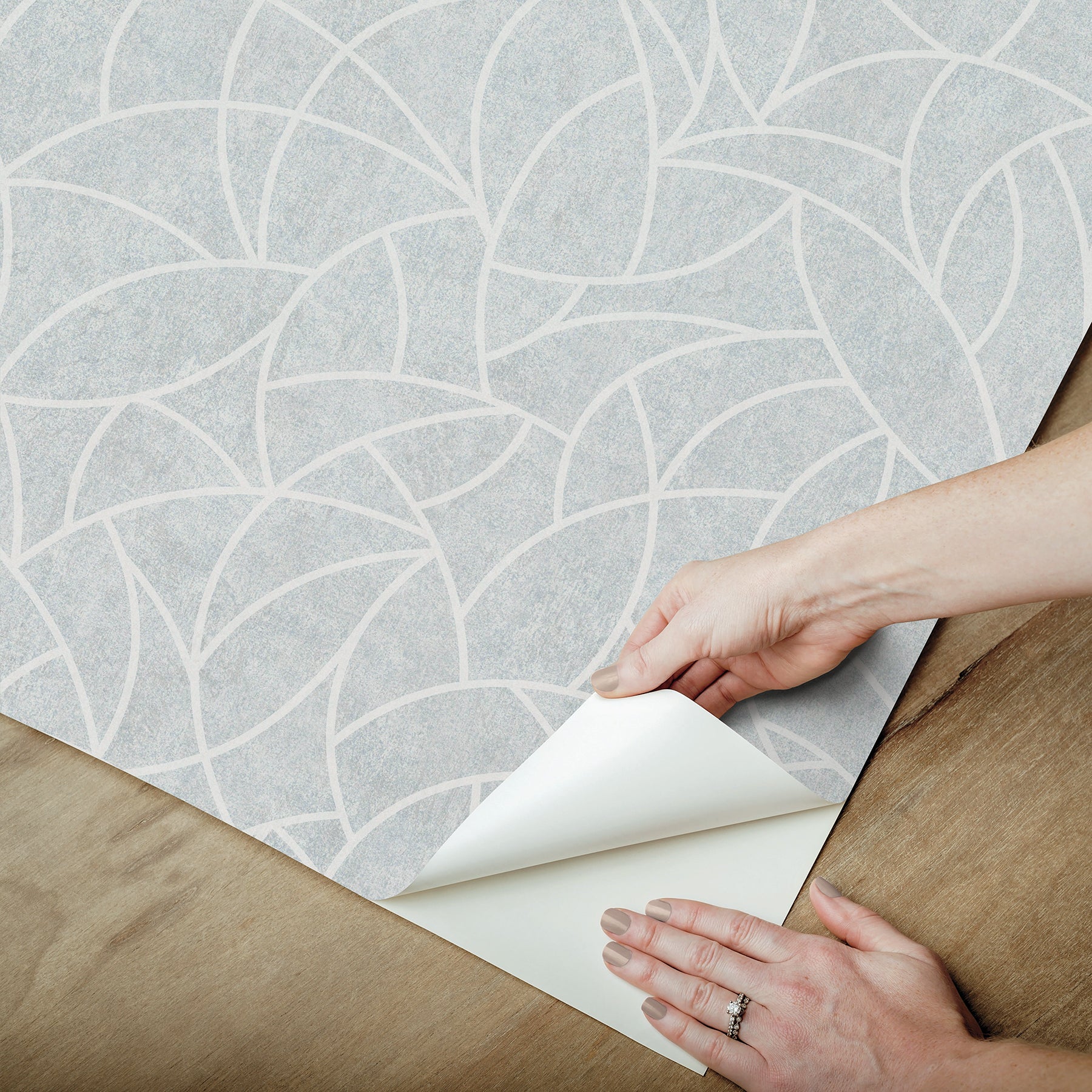 Modern Crescent Moon Peel & Stick Wallpaper - how to peel