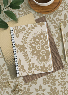 Boho Baroque Damask Peel & Stick Wallpaper in a room setting
