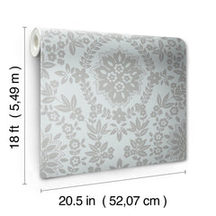 Boho Baroque Damask Peel & Stick Wallpaper - dimensions