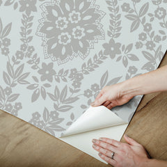 Boho Baroque Damask Peel & Stick Wallpaper - how to peel