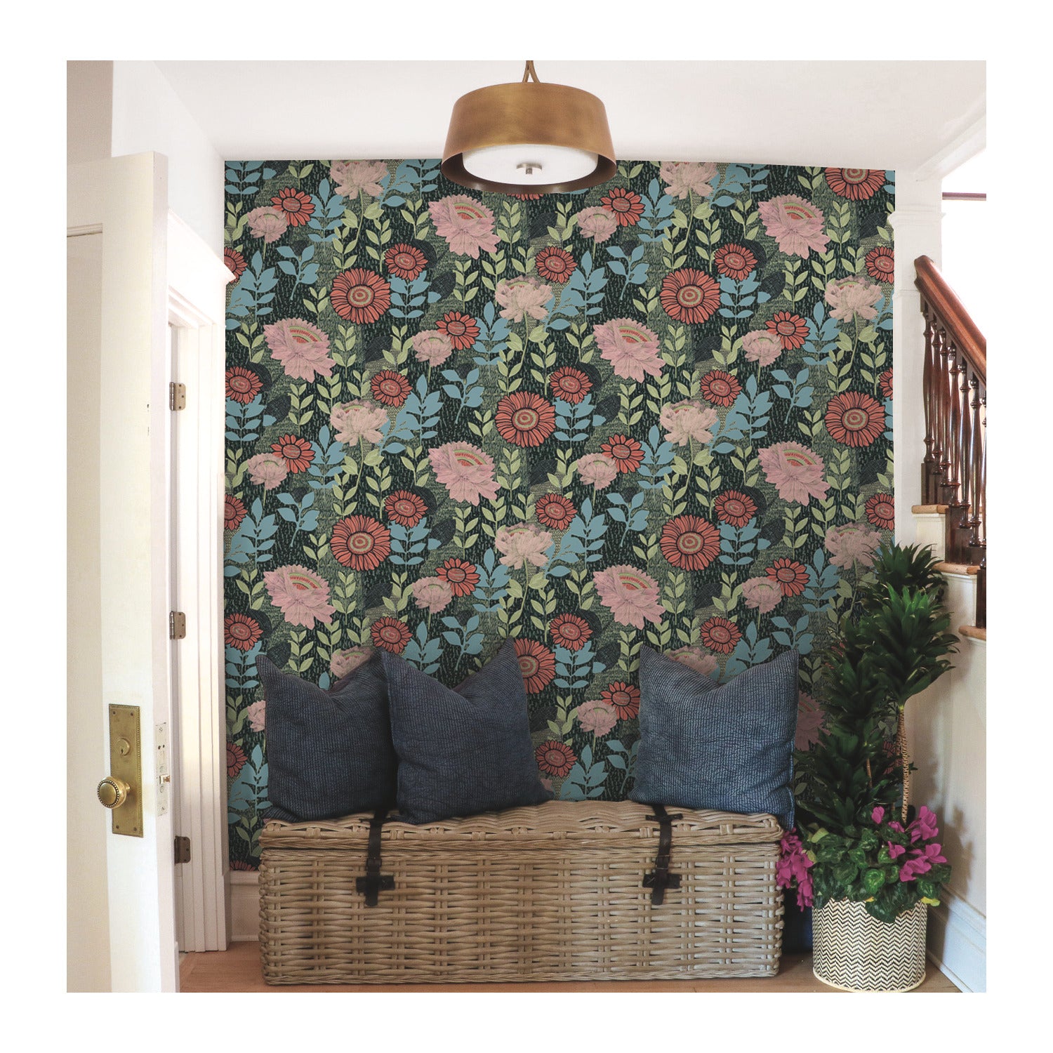 RMK12575RL Peel and Stick Wallpaper in a room setting