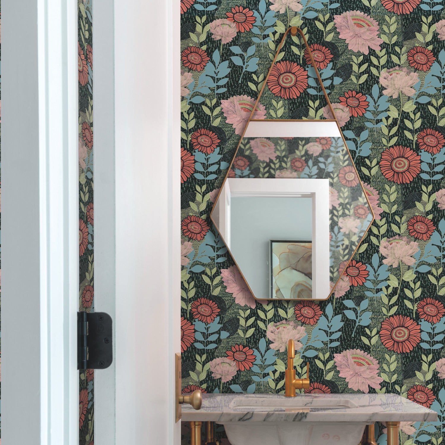 RMK12575RL Peel and Stick Wallpaper in a room setting