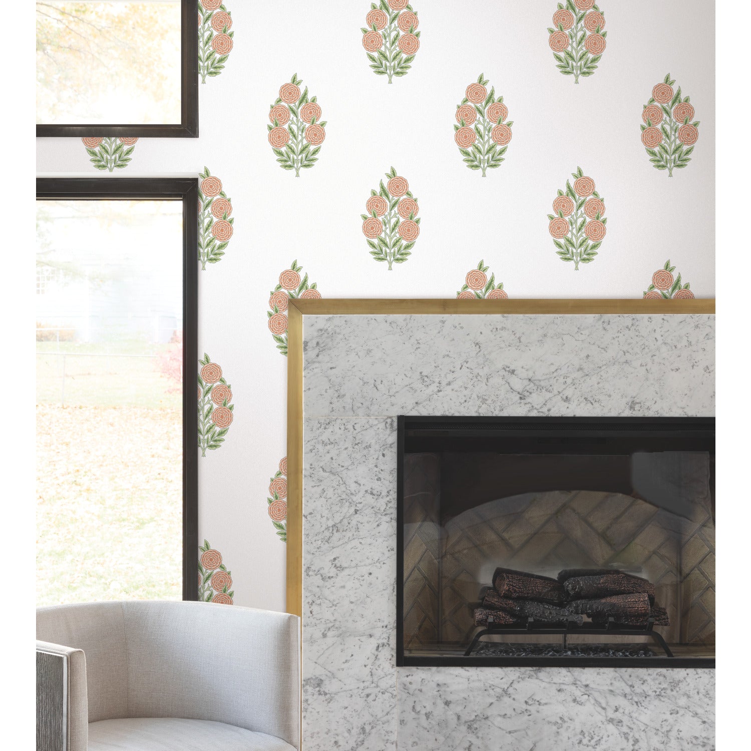 RMK12576RL Peel and Stick Wallpaper in a room setting
