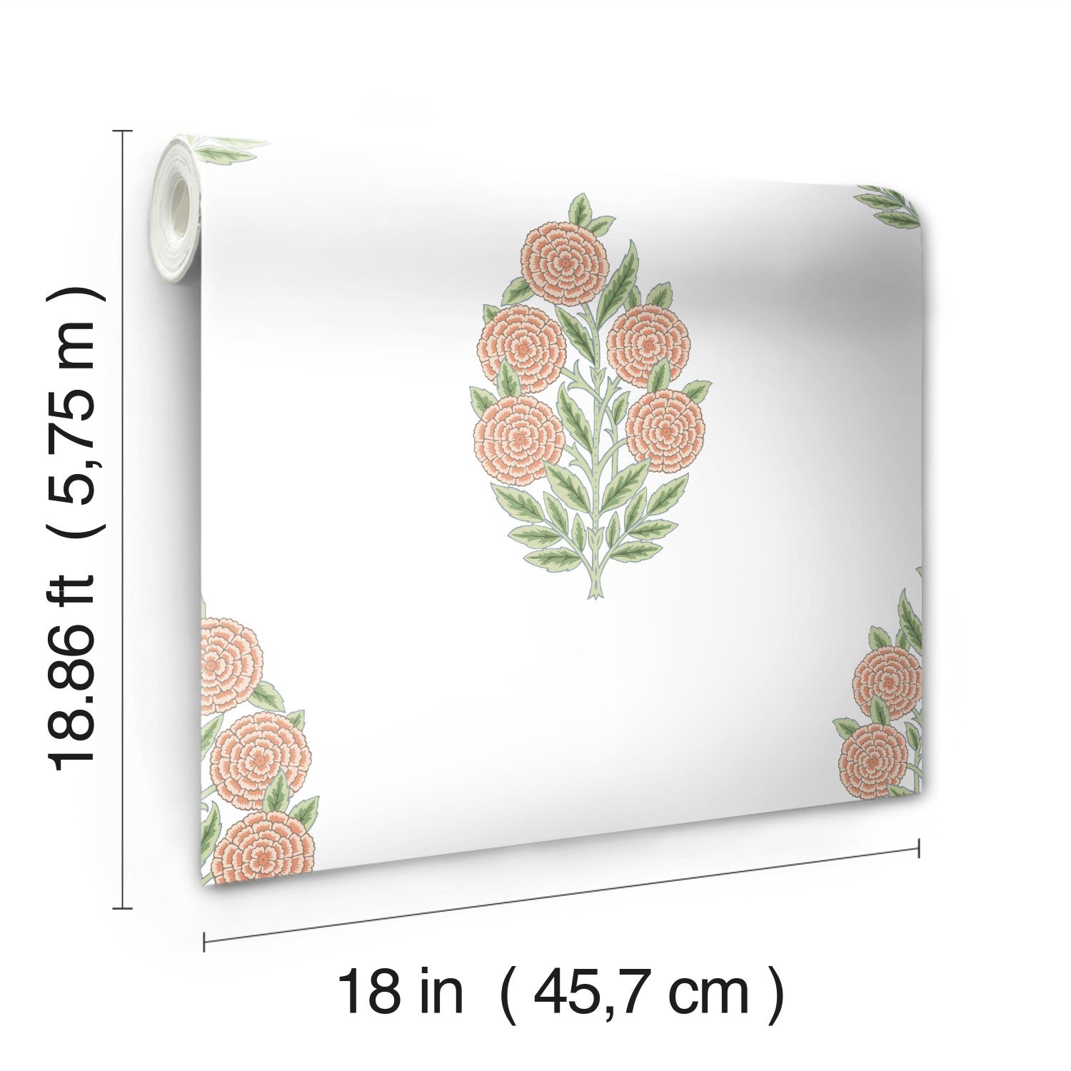 RMK12576RL Peel and Stick Wallpaper - dimensions