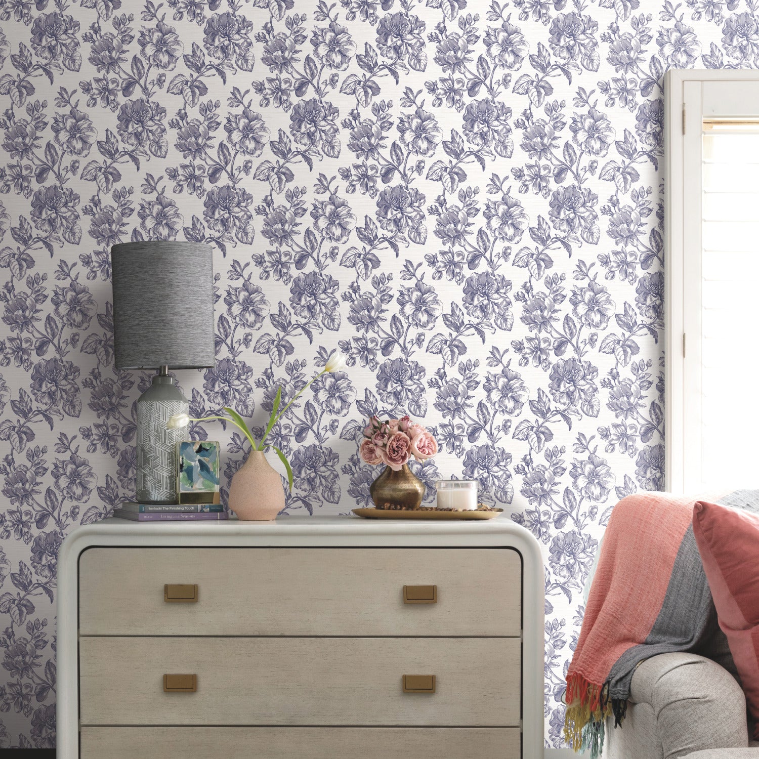RMK12577RL Peel and Stick Wallpaper in a room setting