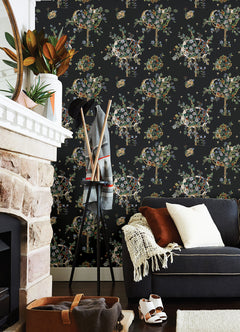 Flowering Peace Tree Peel & Stick Wallpaper in a room setting