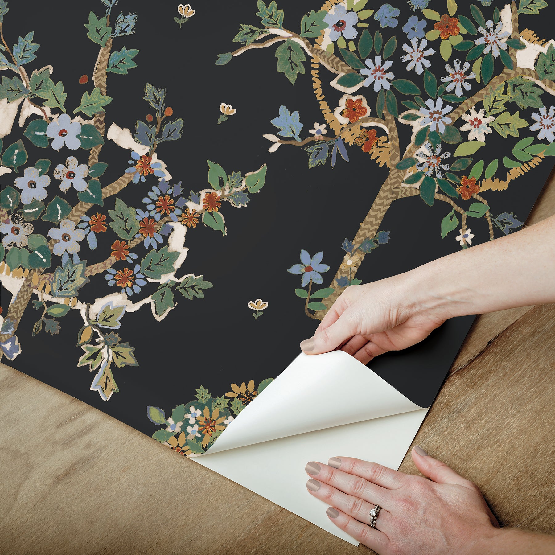 Flowering Peace Tree Peel & Stick Wallpaper - peel and stick application
