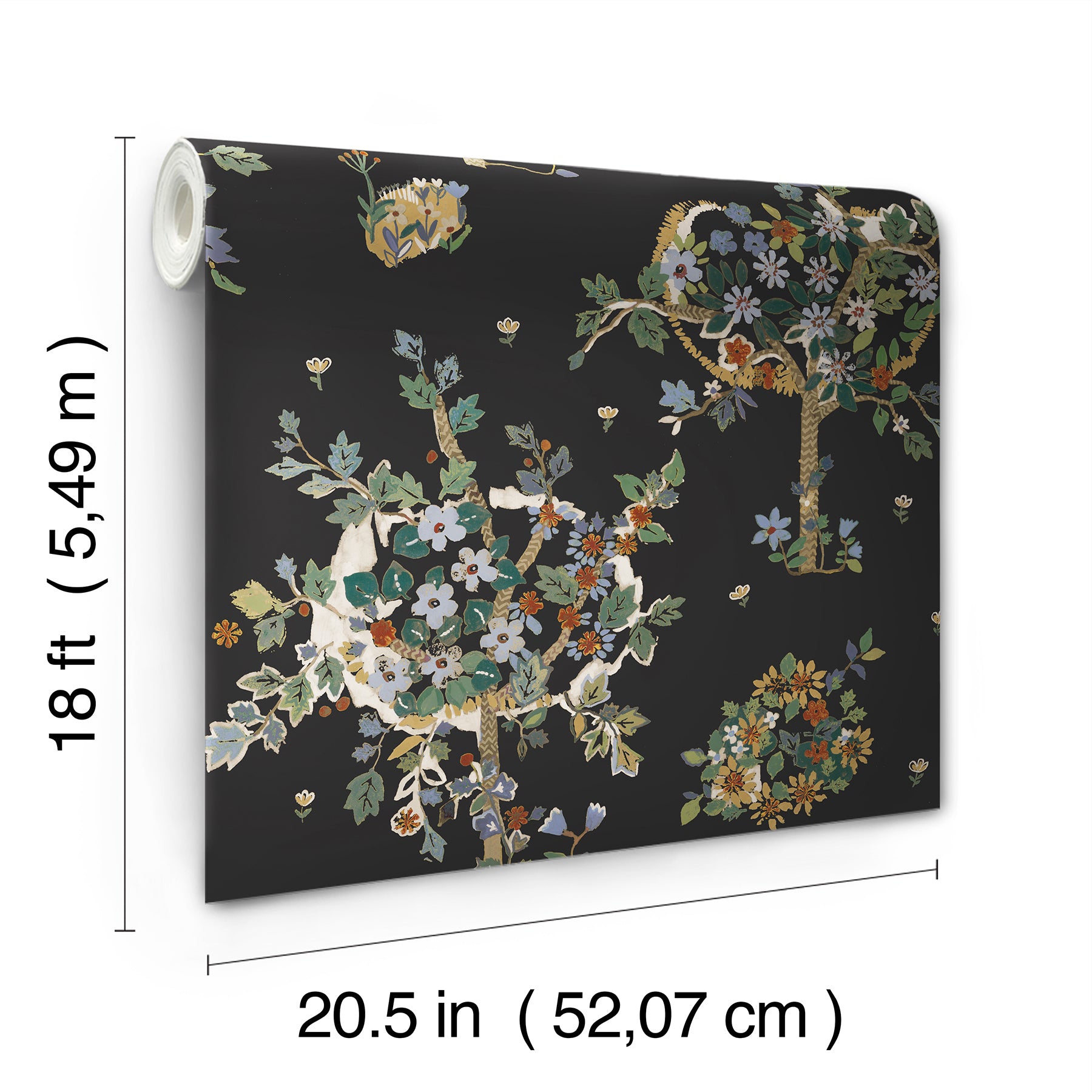 Flowering Peace Tree Peel & Stick Wallpaper - dimensions