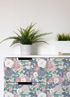 Bohemian Floral Peel & Stick Wallpaper in a room setting