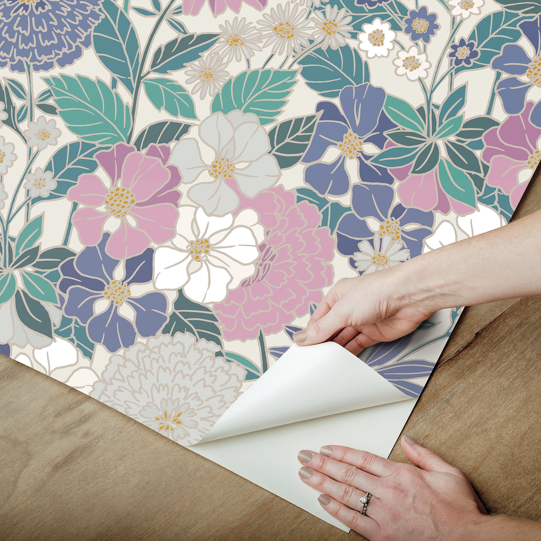 Bohemian Floral Peel & Stick Wallpaper - how to peel