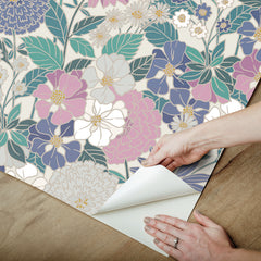 Bohemian Floral Peel & Stick Wallpaper - how to peel