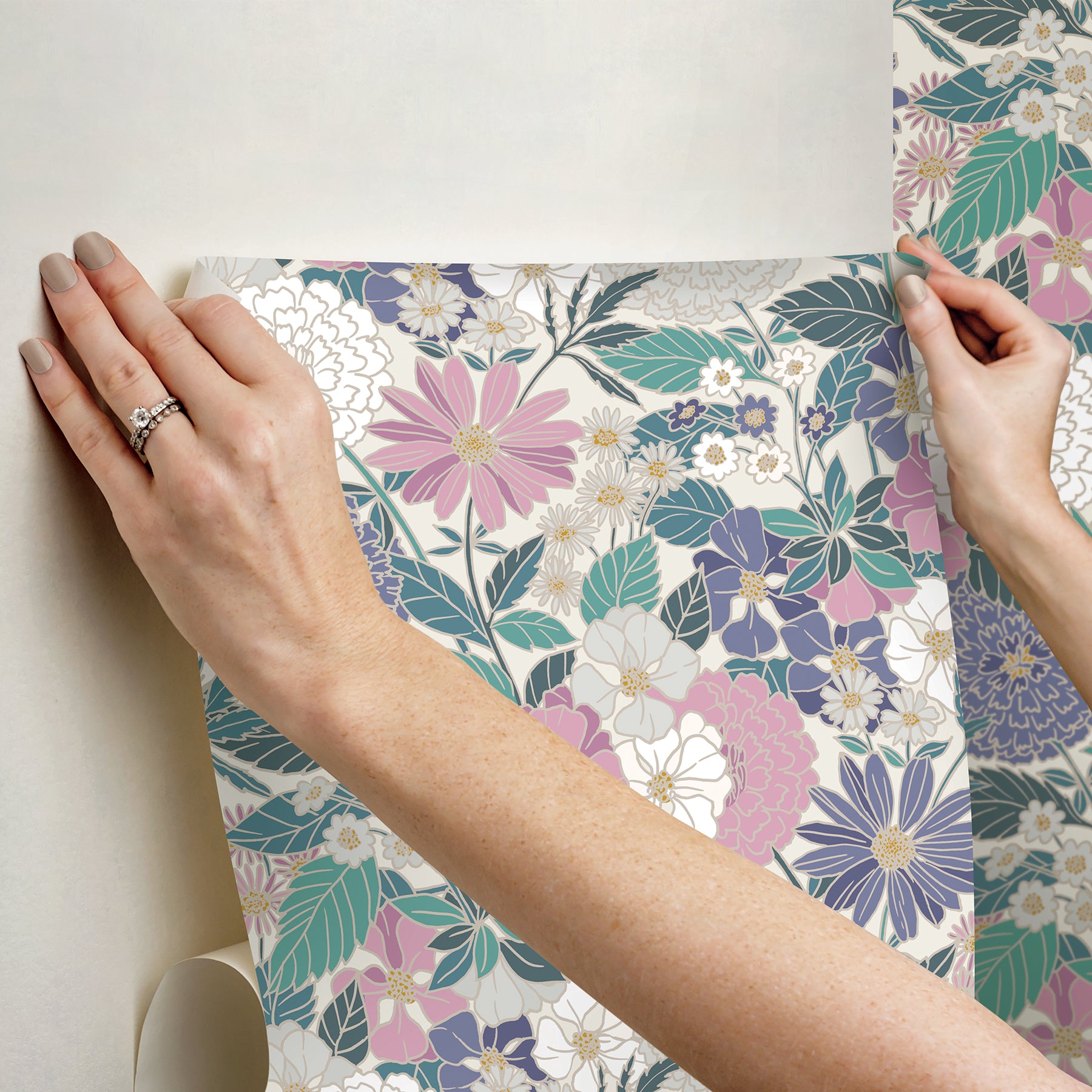 Bohemian Floral Peel & Stick Wallpaper - how to stick