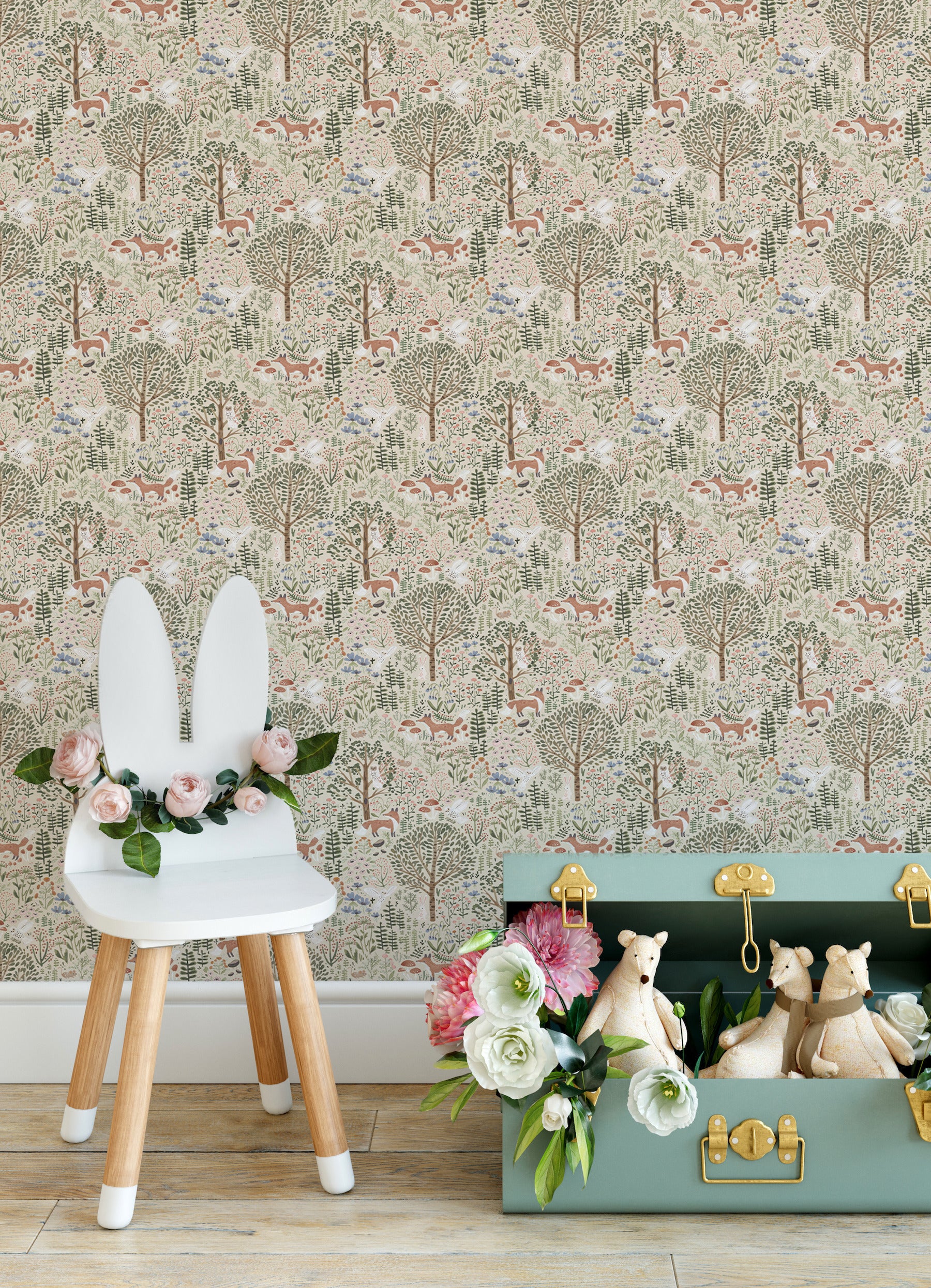 Clara Jean Peel and Stick Wallpaper in a room setting