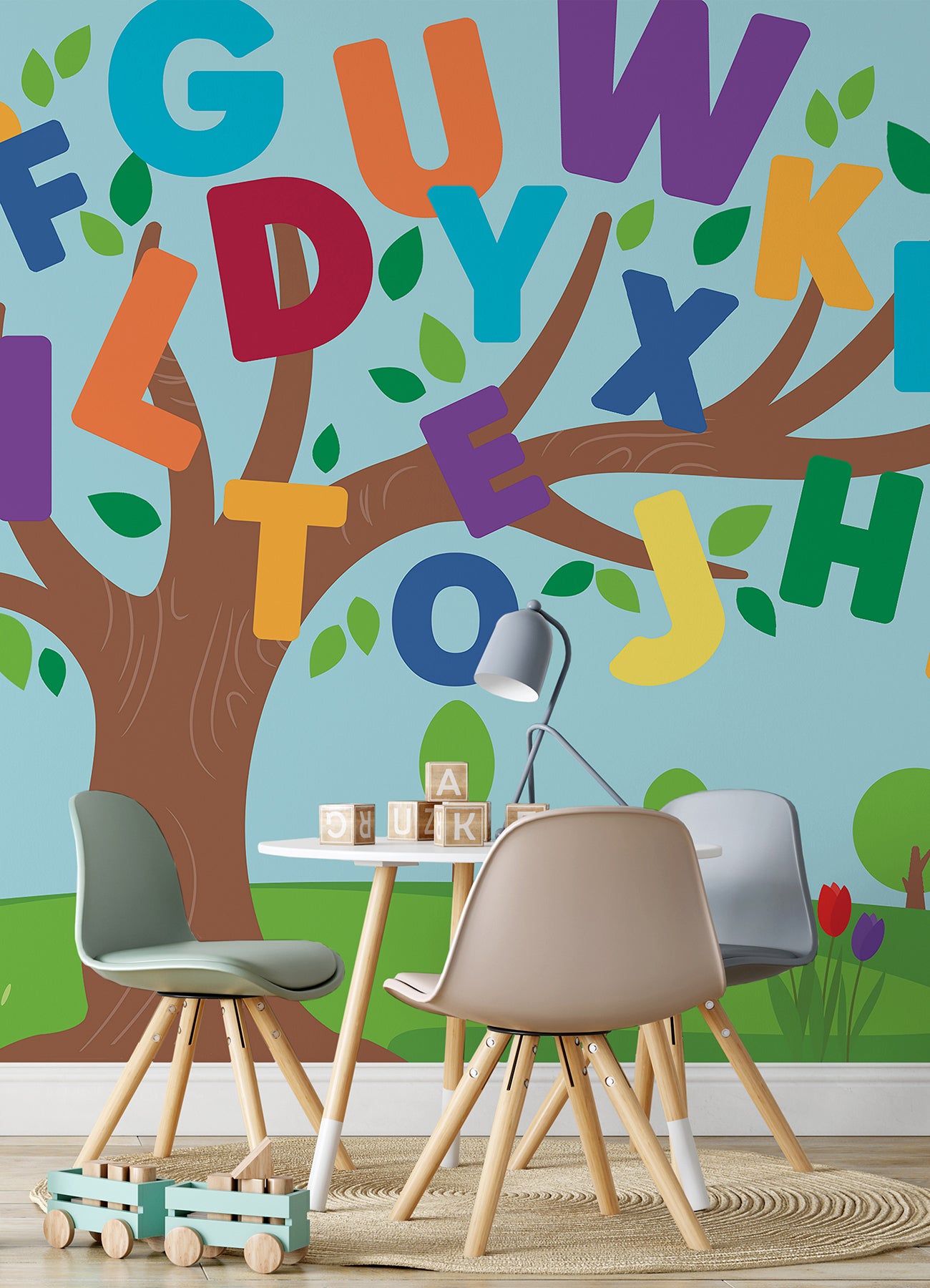 Alphabet Tree P&S Wall Murals in a room setting
