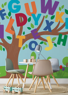 Alphabet Tree P&S Wall Murals in a room setting