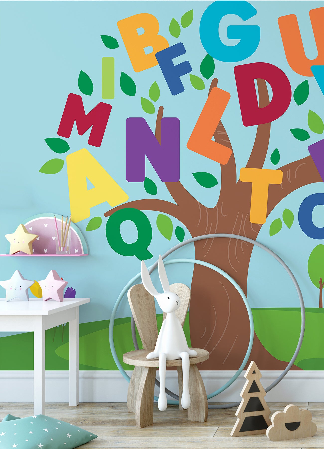 Alphabet Tree P&S Wall Murals in a room setting