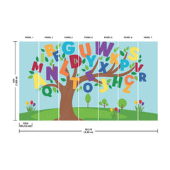 Alphabet Tree P&S Wall Murals - dimensions