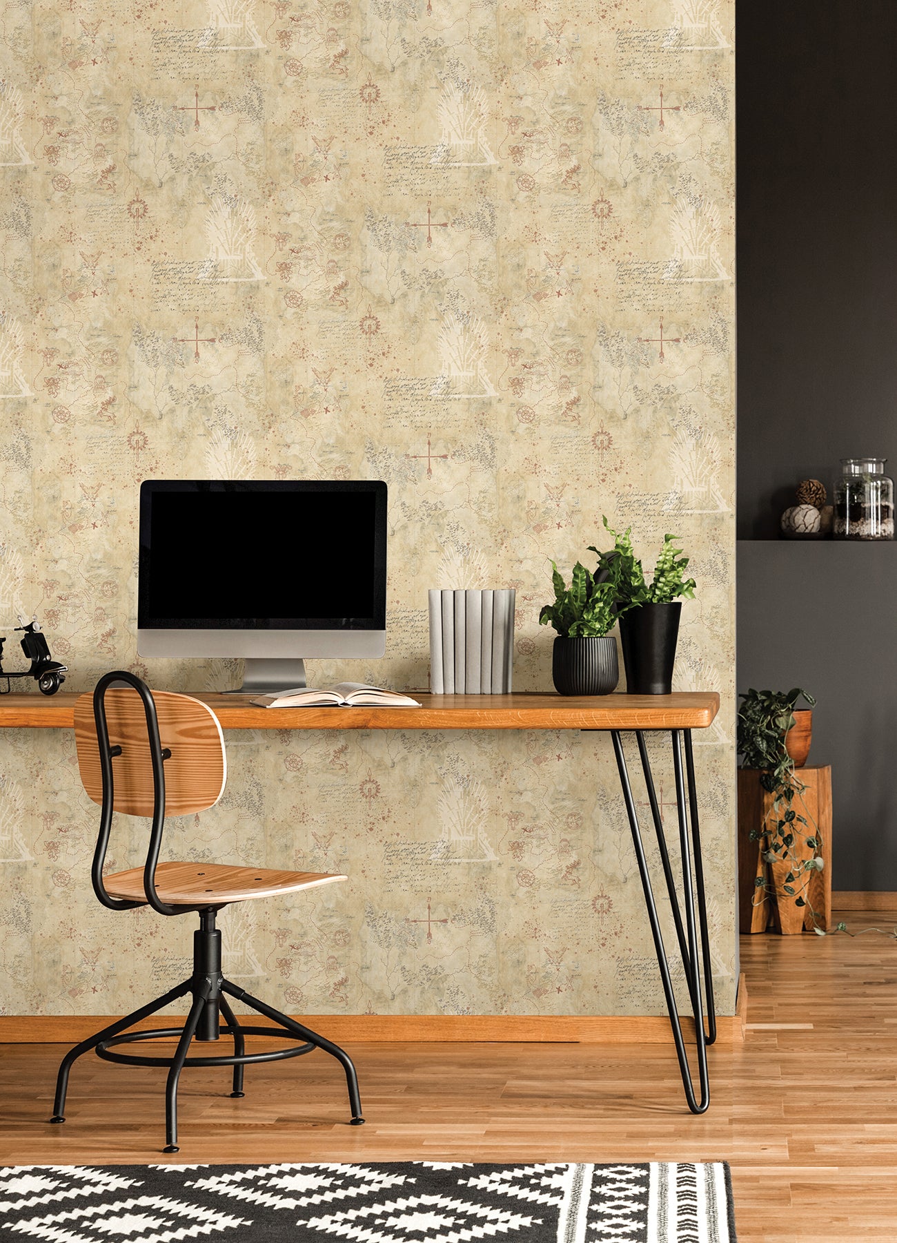 RMK12617RL Peel and Stick Wallpaper in a room setting