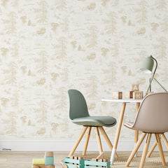 Winnie The Pooh P&S Wallpaper in a room setting